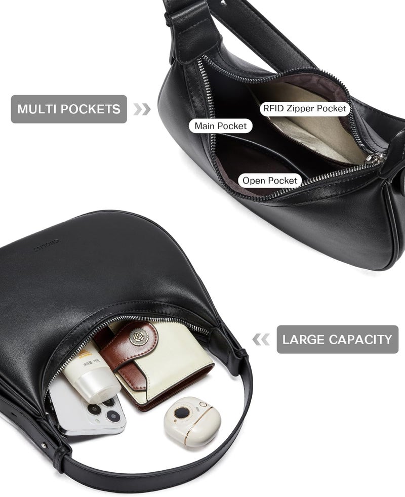 CHOLISS Shoulder Bag for Women RFID Vegan Leather Crescent Hobo Bag Clutch Underarm Purse Top-Handle Travel Handbags - Image 4